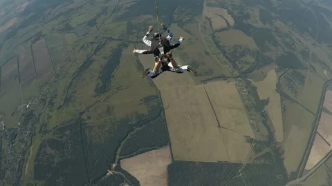 Skydiving, free fall, a man in the clouds Stock Footage 172089129