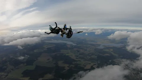 Skydiving. Fun jump. Stock Footage 139649067