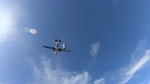 Skydiving. Girl. Video stock 137150999