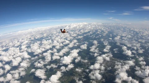 Skydiving. Girl in the sky. Stock Footage 108734078