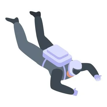 Skydiving icon, isometric style Ilustración de archivo