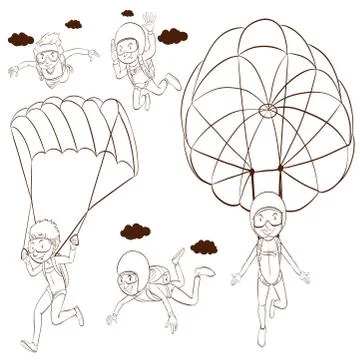 Skydiving Stock Illustration