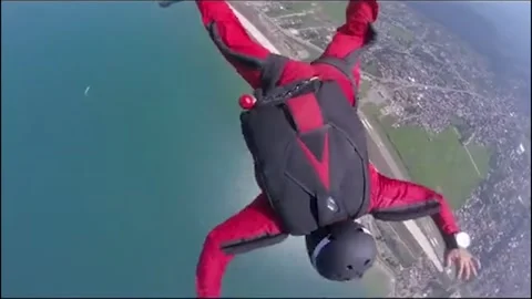 Skydiving Instructor Rescues Student Unable to Pull Parachute, Iran - 02 Mar 202 Stock Footage 205337283
