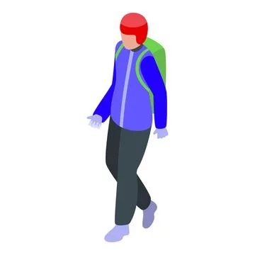 Skydiving instructor is walking with a parachute bag on his back 스톡 일러스트
