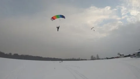 Skydiving. Landing Stock Footage 169388048