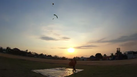 Skydiving. Landing Video stock 233034739