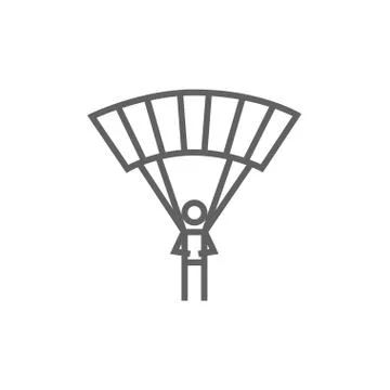 Skydiving line icon Illustrazione stock