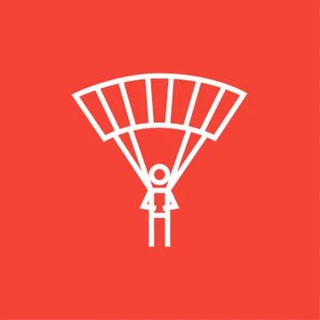 Skydiving line icon Illustration