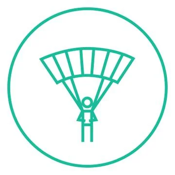 Skydiving line icon Stock Illustration