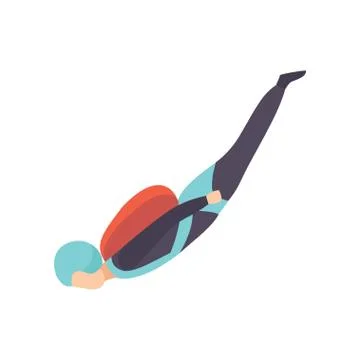 Skydiving man falling through the air with parachute, skydiving, parachuting Illustrazione stock