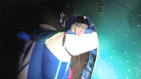 Skydiving. Night jump. Video stock 87739101