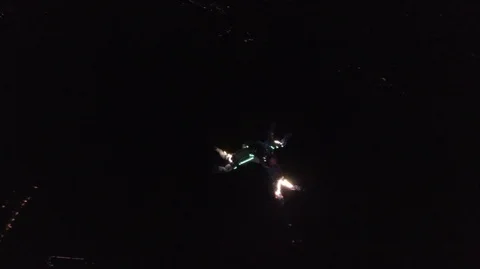 Skydiving. Night jump. Video stock 87739142