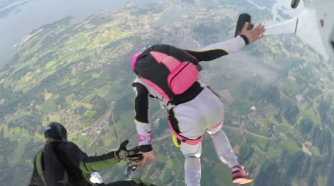 Skydiving in Norway Stock Footage 67010372