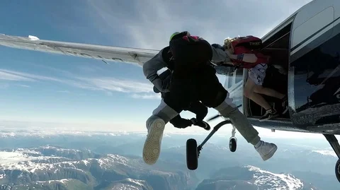 Skydiving in Norway Stock Footage 78068940