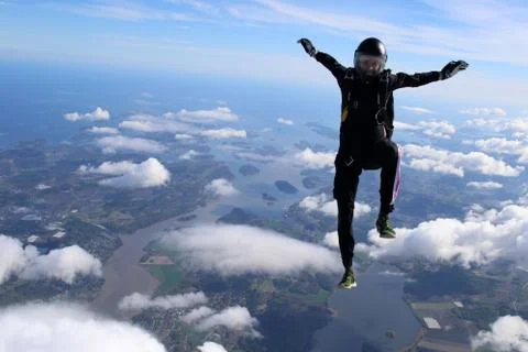 Skydiving in Norway Stock Photos