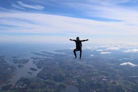 Skydiving in Norway Stock Photos