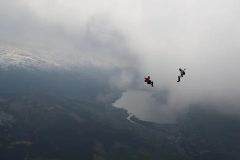 Skydiving in Norway Stock Photos
