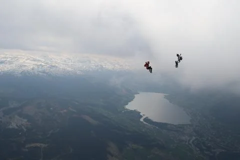 Skydiving in Norway Stock Photos