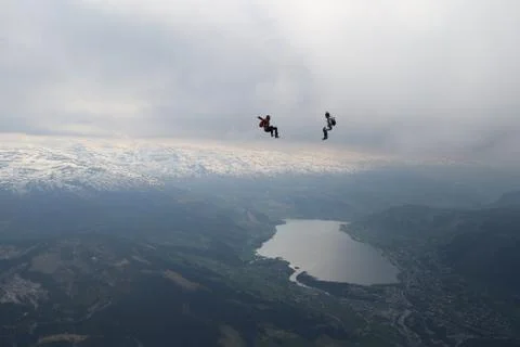 Skydiving in Norway Stock Photos