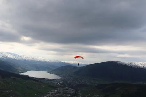 Skydiving in Norway Stock Photos