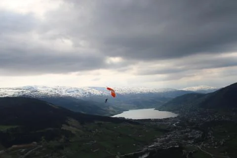 Skydiving in Norway Stock Photos