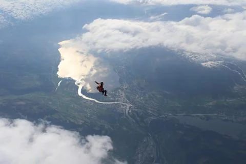 Skydiving in Norway Stock Photos