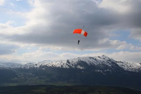 Skydiving in Norway Stock Photos