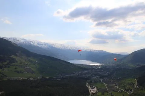 Skydiving in Norway Stock Photos