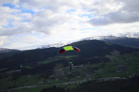 Skydiving in Norway Stock Photos