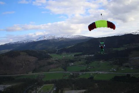 Skydiving in Norway Stock Photos