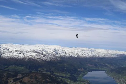 Skydiving in Norway Foto stock