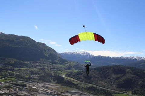 Skydiving in Norway Stock Photos