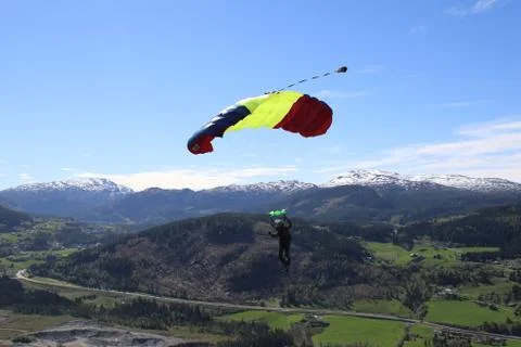 Skydiving in Norway Stock Photos
