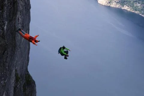 Skydiving in Norway Stock-Fotos