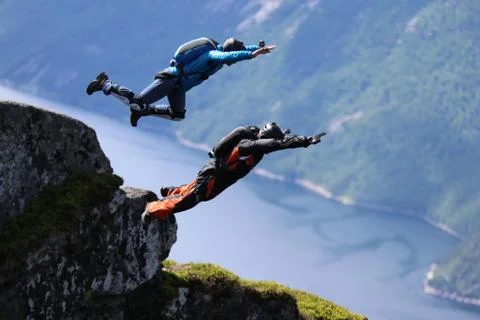 Skydiving in Norway Stock Photos