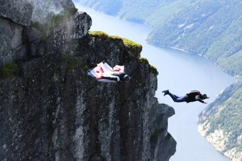Skydiving in Norway Foto stock