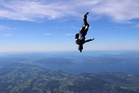 Skydiving in Norway Stock Photos