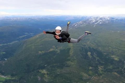 Skydiving in Norway Stock Photos