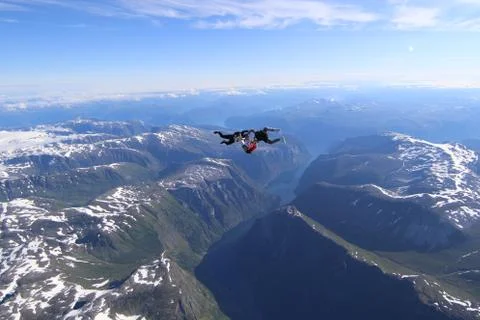 Skydiving in Norway Stock Photos