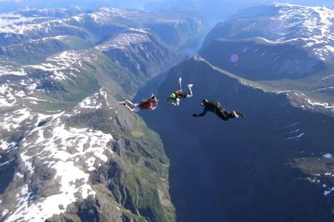Skydiving in Norway Stock Photos