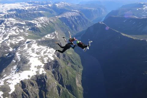 Skydiving in Norway Stock Photos