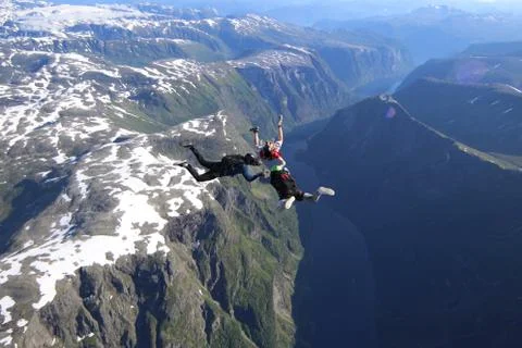 Skydiving in Norway Stock-Fotos