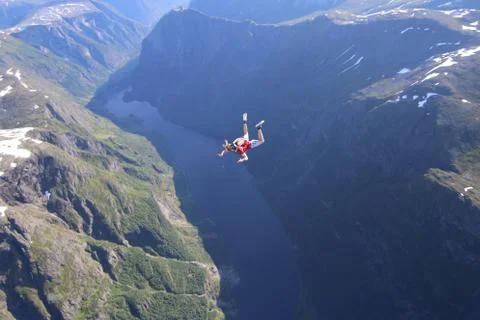 Skydiving in Norway Stock-Fotos
