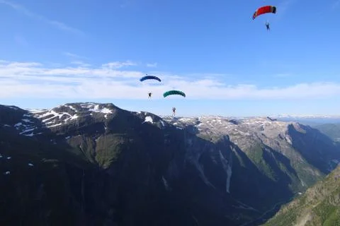 Skydiving in Norway Stock Photos