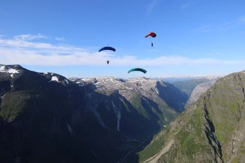 Skydiving in Norway Stock Photos
