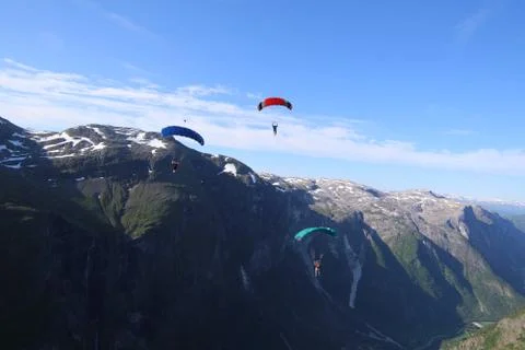 Skydiving in Norway Stock Photos