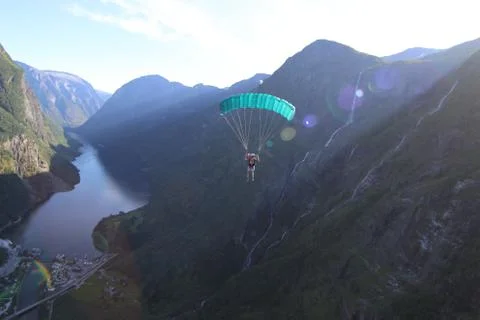 Skydiving in Norway Stock Photos