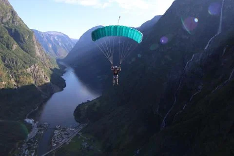 Skydiving in Norway Stock Photos