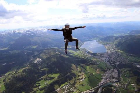 Skydiving in Norway Stock Photos