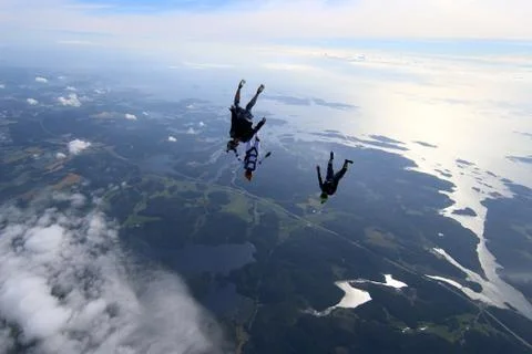 Skydiving in Norway Stock Photos